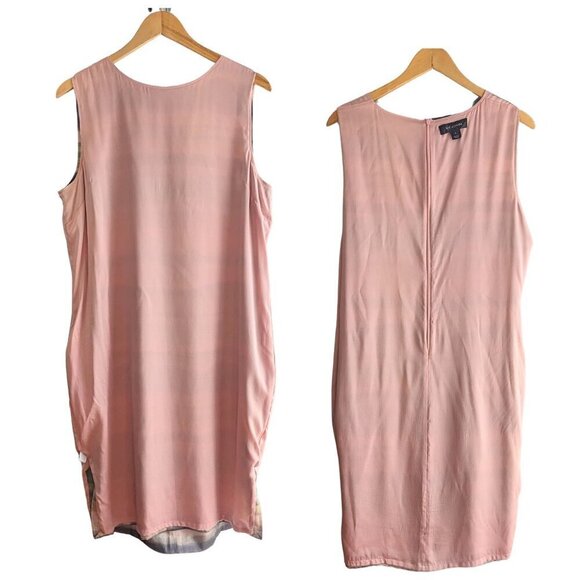 2014 ST. JOHN Watercolor Stripe Silk-Printed Shift Dress Size 12 - Picture 6 of 8